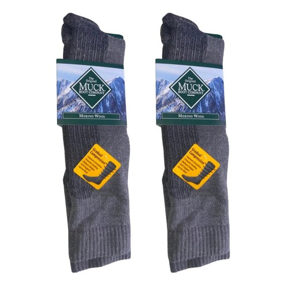Muck Boots Other - MUCK Boot Co Two Pair Merino Wool Gradual Compression Tall Boot Socks XL 12-16